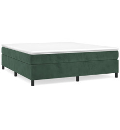 Sommier à ressorts de lit Vert foncé 160x200 cm Velours