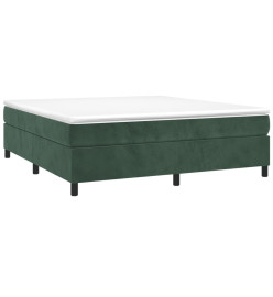 Sommier à ressorts de lit Vert foncé 160x200 cm Velours
