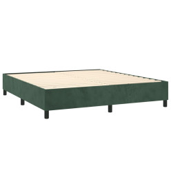 Sommier à ressorts de lit Vert foncé 160x200 cm Velours
