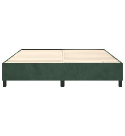 Sommier à ressorts de lit Vert foncé 160x200 cm Velours