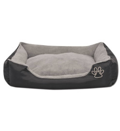 Lit pour chiens avec coussin rembourré Taille XL Noir