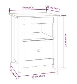 Tables de chevet 2 pcs Blanc 40x35x49 cm Bois de pin massif