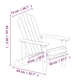 Chaise Adirondack de jardin PEHD Bleu marine