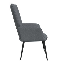 Chaise de relaxation avec tabouret Gris foncé Tissu