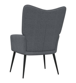 Chaise de relaxation avec tabouret Gris foncé Tissu