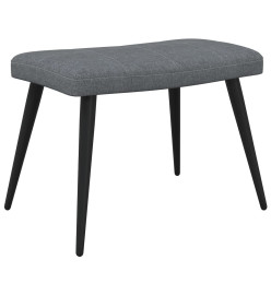 Chaise de relaxation avec tabouret Gris foncé Tissu