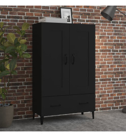 Buffet haut noir 70x31x115 cm bois d'ingénierie