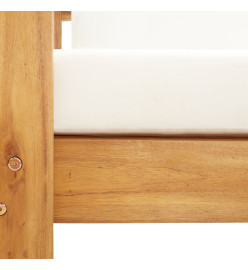 Chaise de jardin avec coussin Crème Bois d'acacia solide