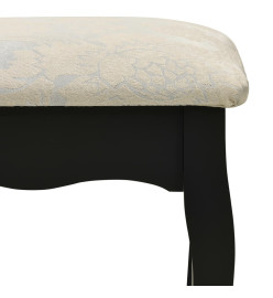 Ensemble de coiffeuse avec tabouret Noir 80x69x141 cm Paulownia