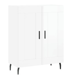 Buffet haut Blanc brillant 69,5x34x180 cm Bois d'ingénierie