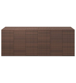 Boîte à coussins jardin Résine tressée 291x100,5x104 cm Marron