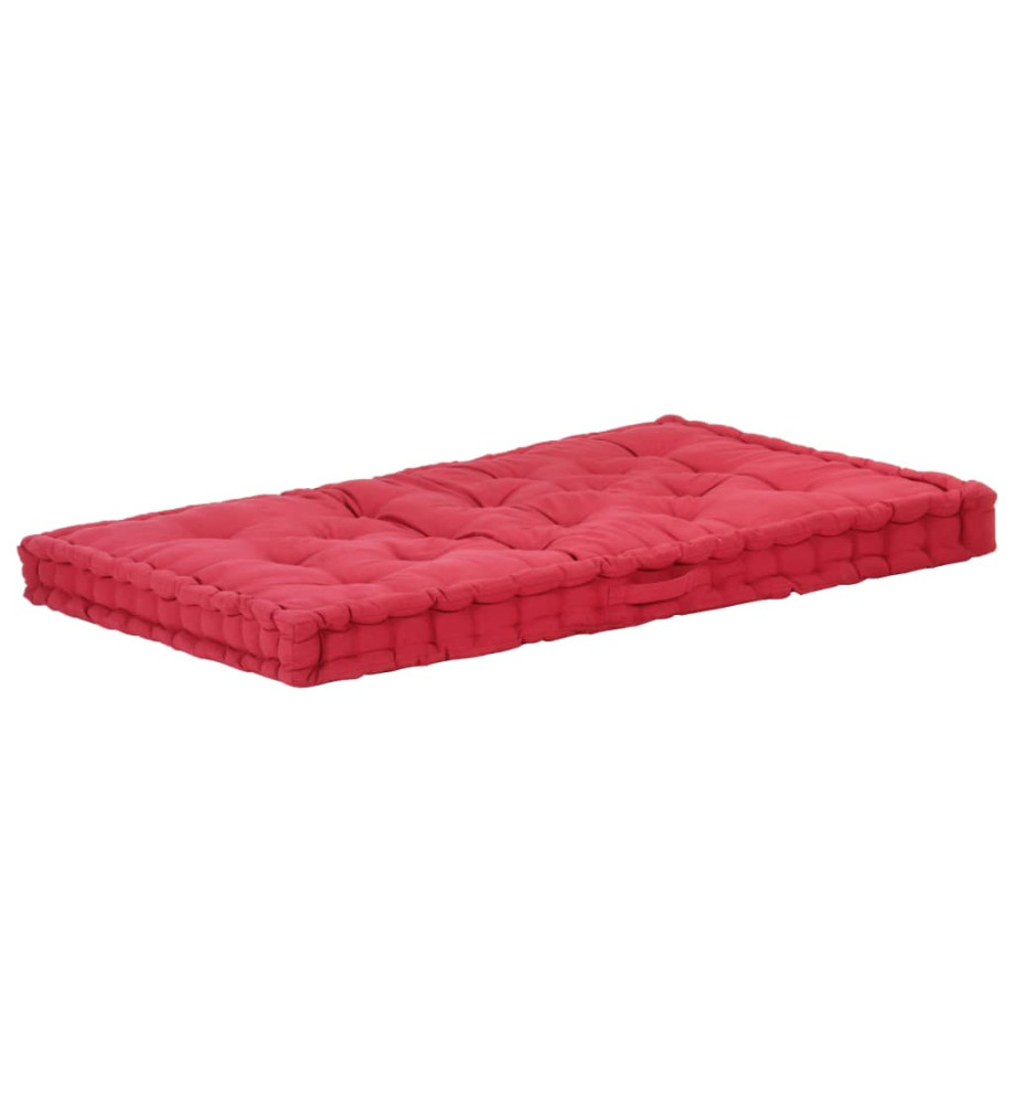 Coussin de plancher de palette Coton 120x80x10 cm Bordeaux