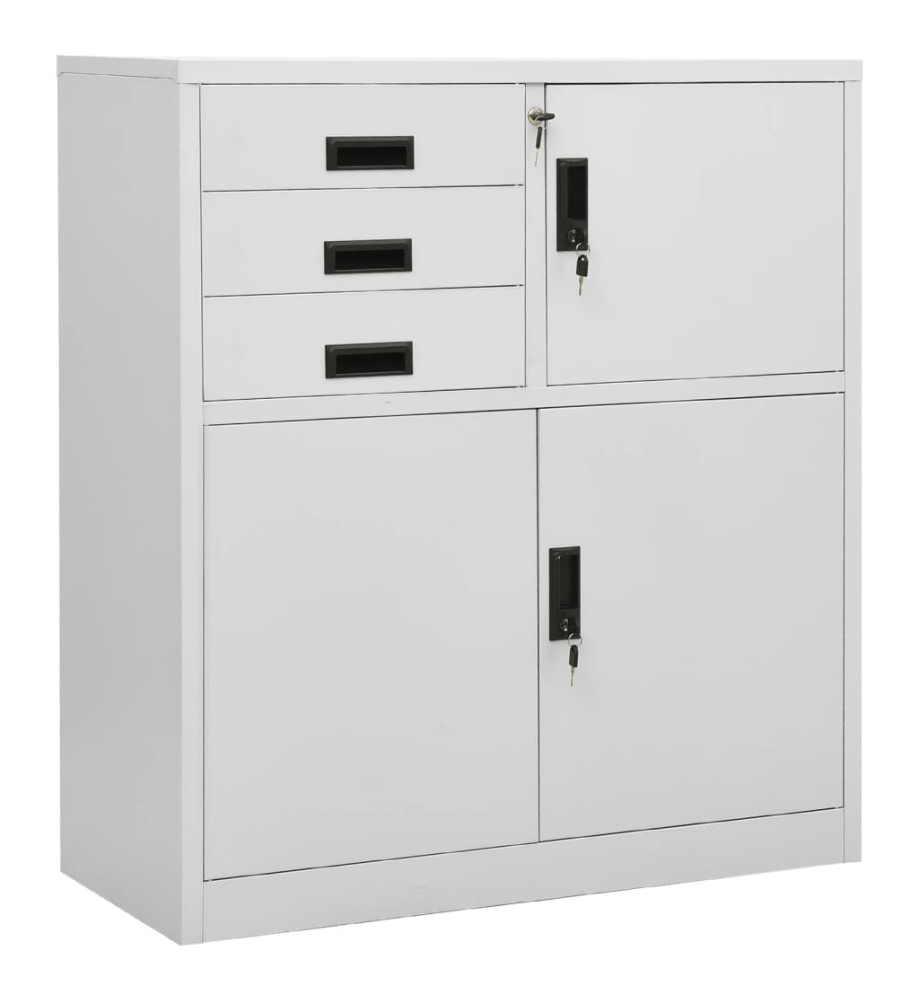 Armoire de bureau Gris clair 90x40x102 cm Acier