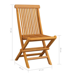 Chaises de jardin avec coussins rouge 6 pcs Bois de teck massif