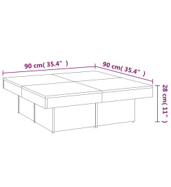 Table basse Chêne marron 90x90x28 cm Bois d'ingénierie