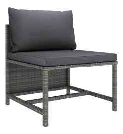Salon de jardin 10 pcs avec coussins Résine tressée Gris