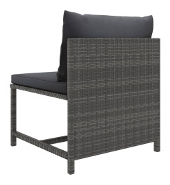 Salon de jardin 10 pcs avec coussins Résine tressée Gris