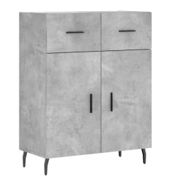 Buffet haut Gris béton 69,5x34x180 cm Bois d'ingénierie