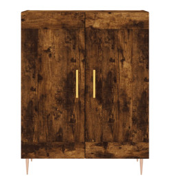 Buffet haut Chêne fumé 69,5x34x180 cm Bois d'ingénierie