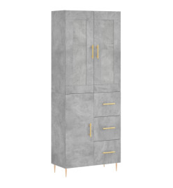 Buffet haut Gris béton 69,5x34x180 cm Bois d'ingénierie