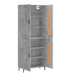 Buffet haut Gris béton 69,5x34x180 cm Bois d'ingénierie