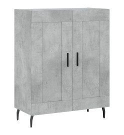 Buffet haut Gris béton 69,5x34x180 cm Bois d'ingénierie