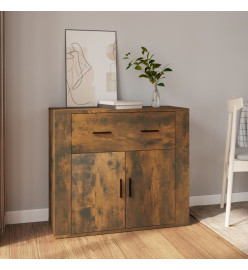 Buffet Chêne fumé 80x33x70 cm Bois d'ingénierie