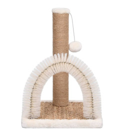 Arbre à chat avec brosse de toilettage en arche et grattoir