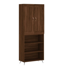 Buffet haut Chêne marron 69,5x34x180 cm Bois d'ingénierie