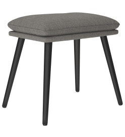 Chaise de relaxation avec tabouret Gris clair Tissu