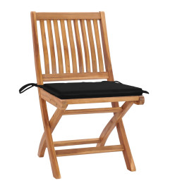 Chaises pliables de jardin avec coussins 6 pcs Bois de teck