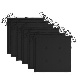 Chaises pliables de jardin avec coussins 6 pcs Bois de teck