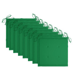 Chaises à dîner d'extérieur 8 pcs avec coussins Acacia massif