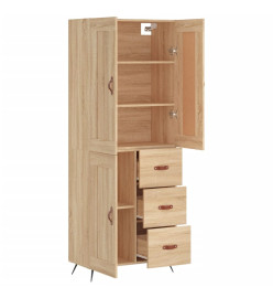 Buffet haut Chêne sonoma 69,5x34x180 cm Bois d'ingénierie