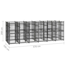 Chenil d'extérieur pour chiens Acier 11,06 m²