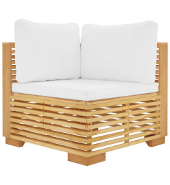 Canapés d'angle de jardin et coussins 2 pcs Bois de teck massif