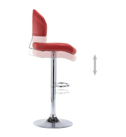 Tabourets de bar lot de 2 rouge bordeaux similicuir