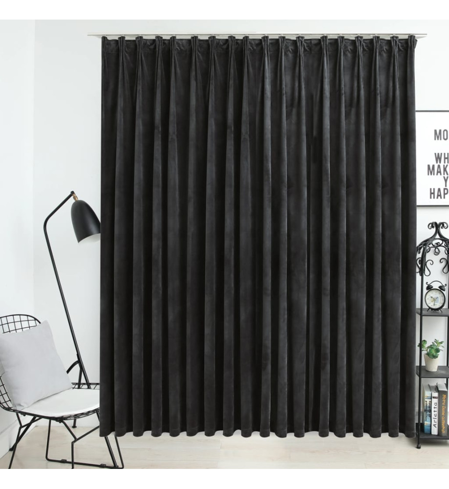 Rideau occultant avec crochets Velours Anthracite 290x245 cm Rideau occultant avec crochets Velours Anthracite 290x245 cm