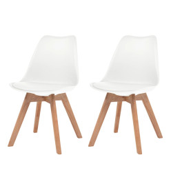 Chaises à manger lot de 2 Blanc Plastique