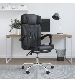 Fauteuil de massage inclinable de bureau Noir Similicuir