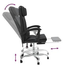 Fauteuil de massage inclinable de bureau Noir Similicuir