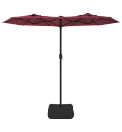 Parasol à double tête avec LED rouge bordeaux 316x240 cm