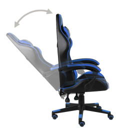 Fauteuil de jeux vidéo Noir et bleu Similicuir