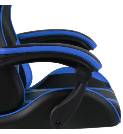 Fauteuil de jeux vidéo Noir et bleu Similicuir