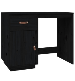 Bureau Noir 95x50x75 cm Bois massif de pin