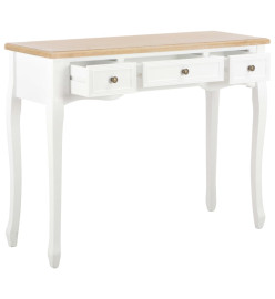 Table de console et coiffeuse avec 3 tiroirs Blanc