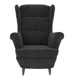 Fauteuil gris foncé velours