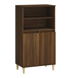 Buffet haut Chêne marron 60x36x110 cm Bois d'ingénierie