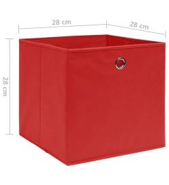 Boîtes de rangement 4 pcs Tissu intissé 28x28x28 cm Rouge