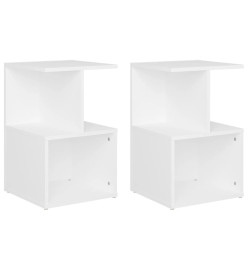 Tables de chevet 2 pcs Blanc 35x35x55 cm Aggloméré